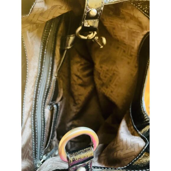 Cole Haan black Genevieve woven leather triangle shape shoulder bag - Picture 9 of 9